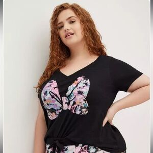 NWT Torrid Sleep Top - Disney Minnie Mouse Bow Black